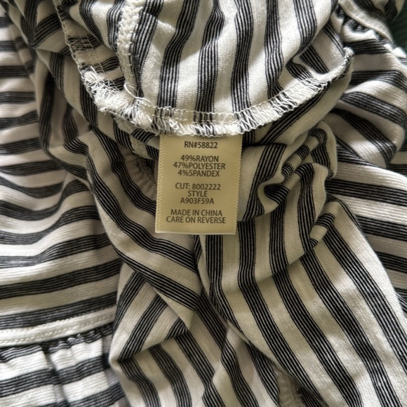 Max Studio Black & White Stretch Knit Striped Tiered Midi Dress Size L - Picture 8 of 8